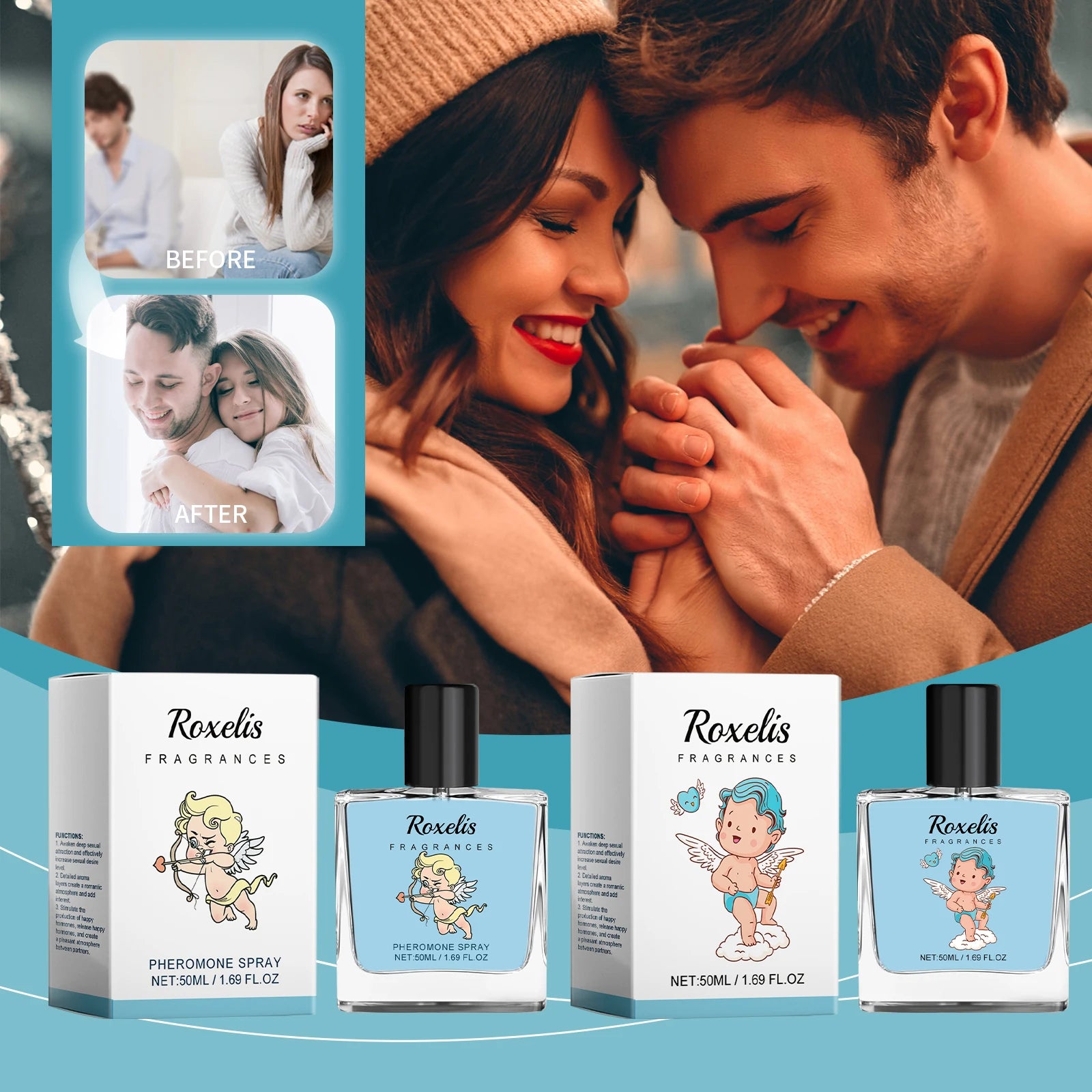 Roxelis Cupid Angel Fragrance Rich Cologne Releases Charm Elegant Charm Keep Fragrance With You Cologne Perfume Charm Fragrance