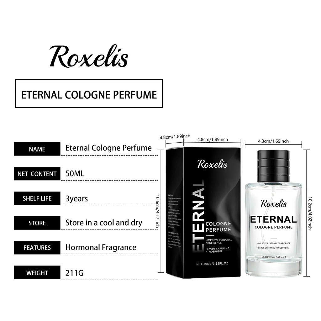 Roxelis 50ml Men's Cologne Pheromone Perfume Charm Release Long Lasting Fragrance Daily Dating Atmosphere Freshing Body Perfume