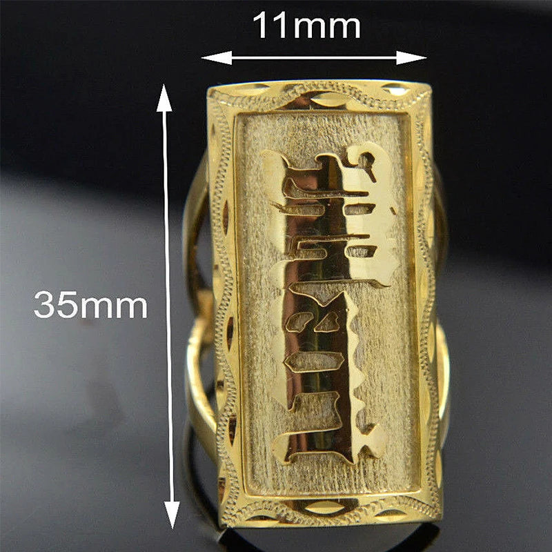 custom Personalized Gold Rings Stainless Steel Ring Custom Name Ring For Men Boyfriend Husband Gifts Unisex Hiphop Charm Jewelry