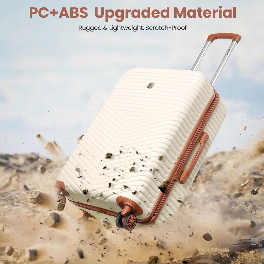 4 Piece Luggage Set Carry On ABS+PC Hard Shell Suitcase Travel Packing Box With Spinner Wheels & TSA Lock For Business Trip