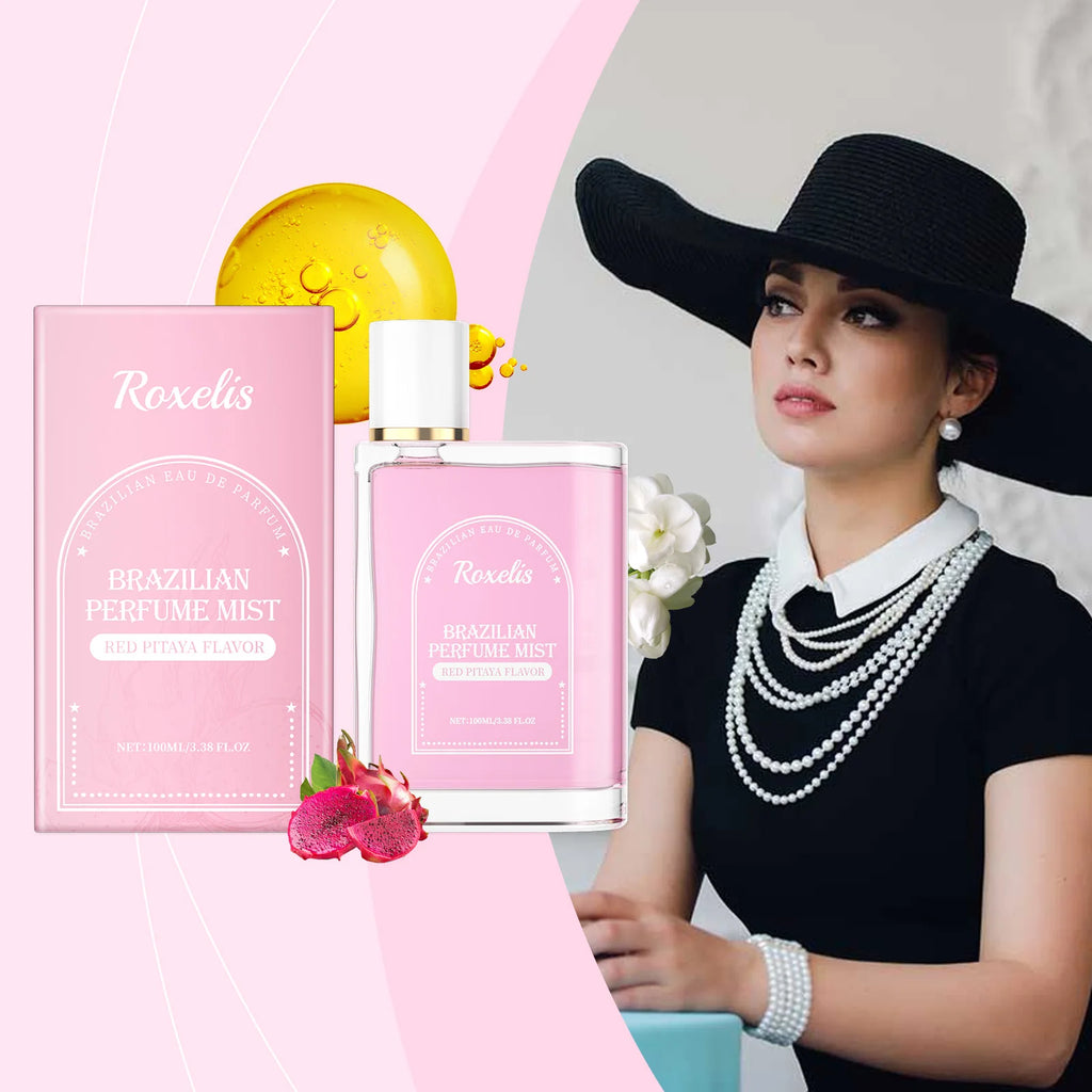 Roxelis 100ml Brazilian Style Perfume Light Fragrance Red Pitaya Jasmine Scent Fresh Long Lasting Aroma Dating Flirting Perfume