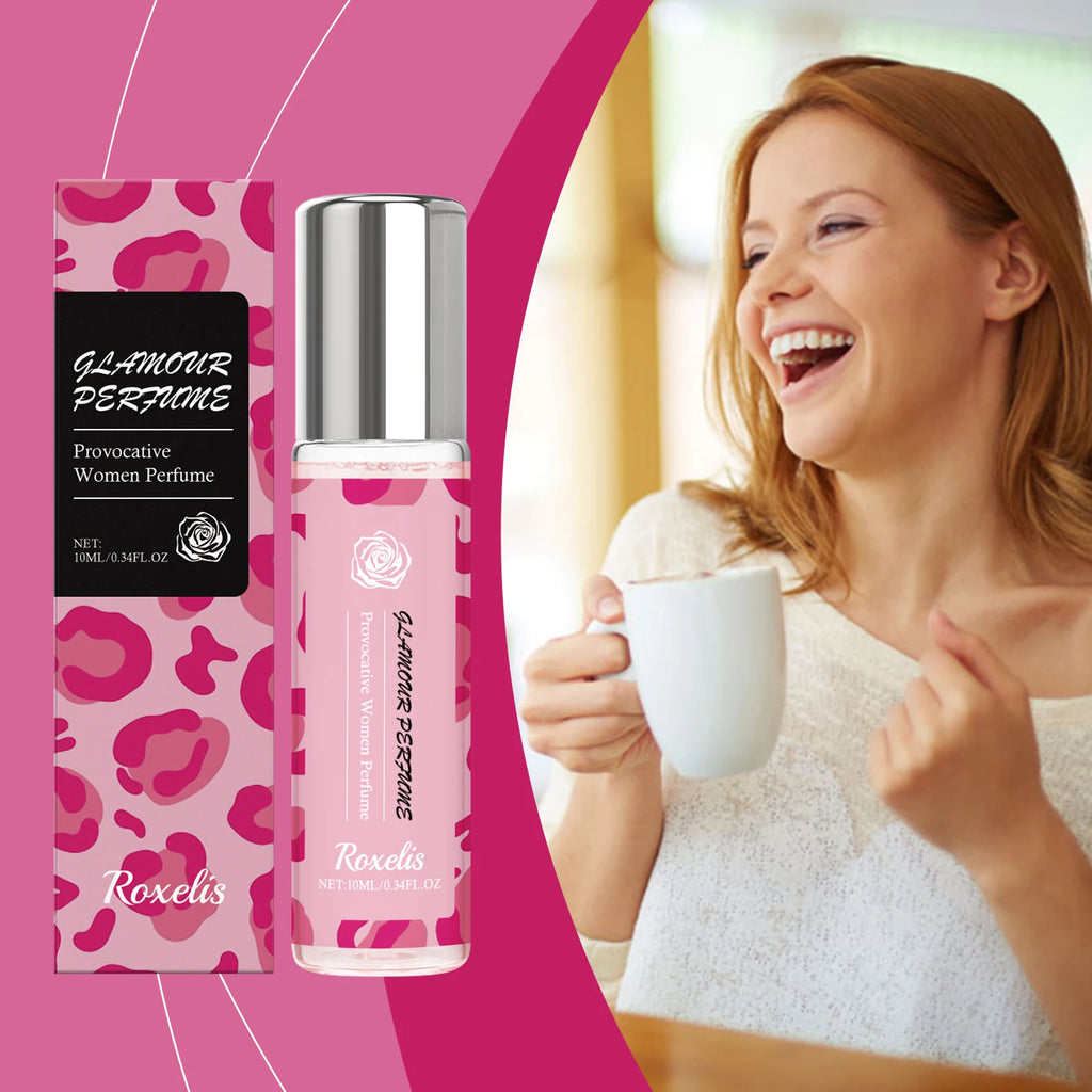 Roxelis 10ml Rose Glamour Perfume Roll-On Elegant Lady Lasting Fragrance Dating Alcohol-Free Refreshing Body Women Charm Perfume