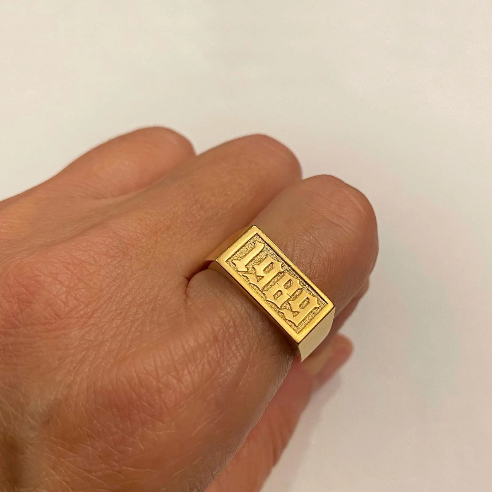 Custom 3D Wedding Ring For Couples Personalise Stainless steel 3D Ring Gold 18K Plated Custom Birthday fathers day gifts