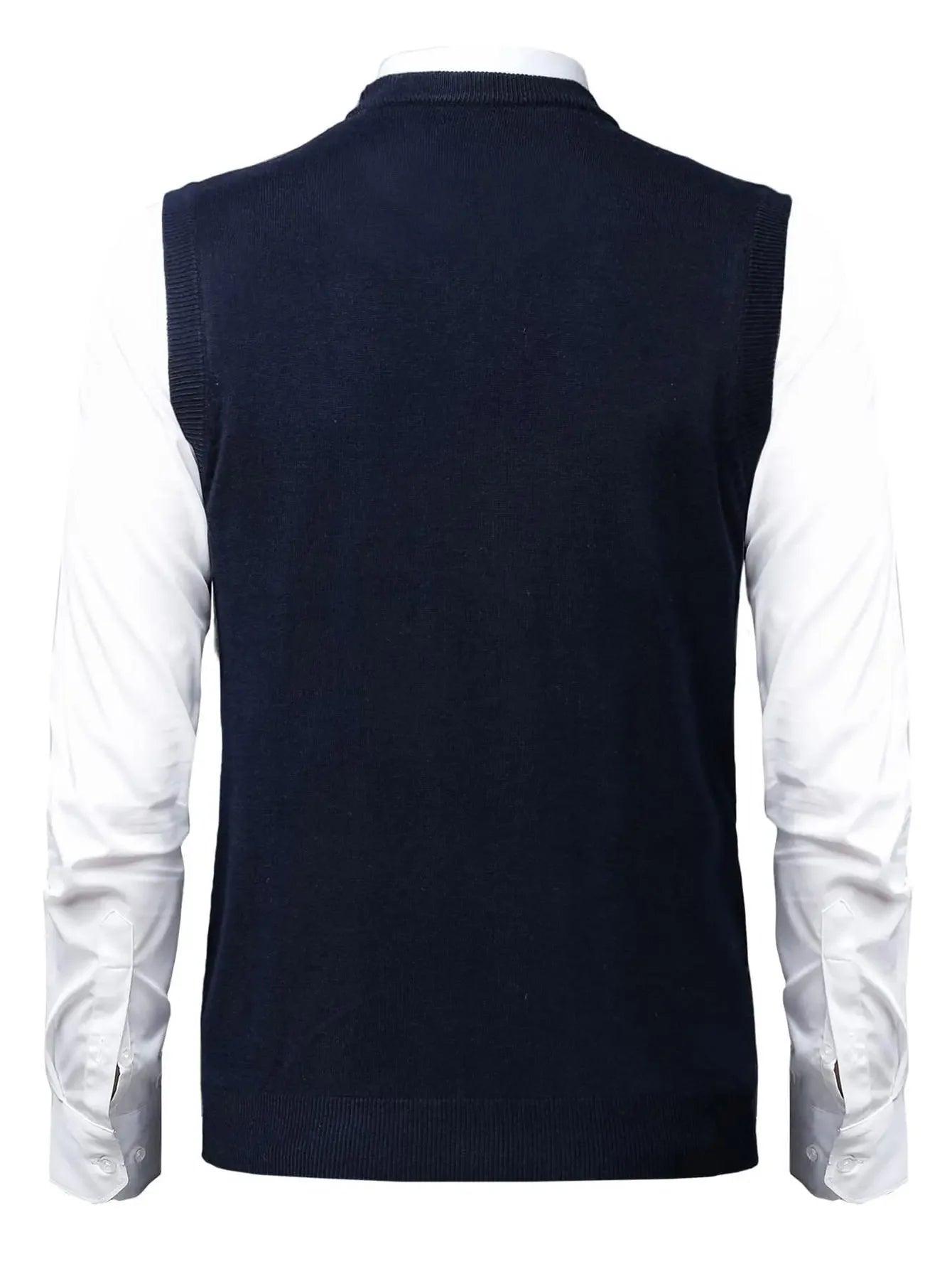 Men's Autumn Winter Thickened Wool Vest Round Neck Pullover Knitted Gilet Warm Comfortable Sleeveless Sweater Business Casual Ve