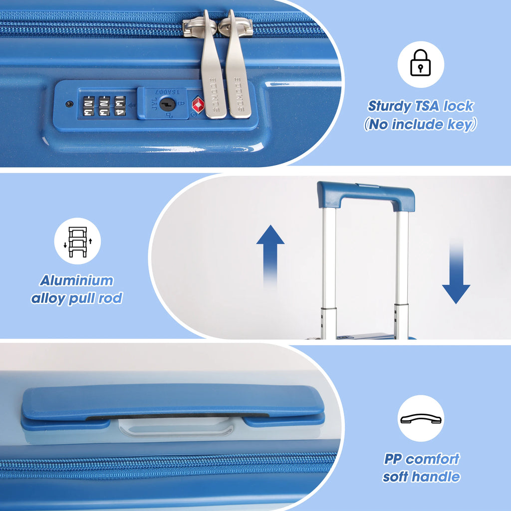 28inch Expandable Luggage Set Fashion Durable, Lightweight, And Secure Travel Companion With Spinner Wheels, TSA Lock, And Multi