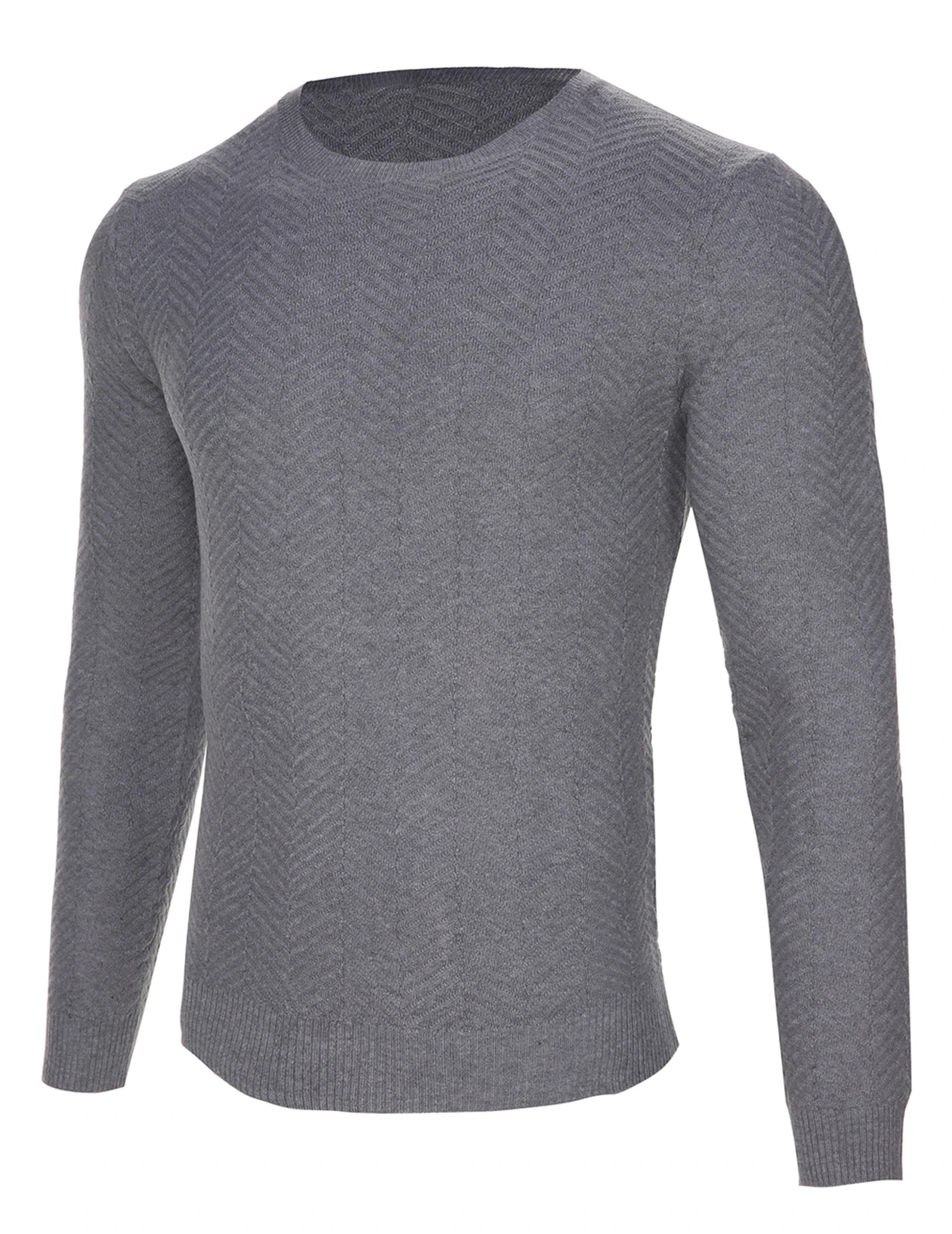 Men's Crew Neck Textured Pullover Sweater, Long Sleeve, Comfortable and Warm, Classic Design for Fall and Winter