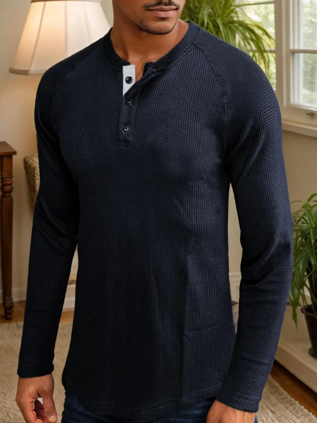 Men's Casual Raglan Long Sleeve Knit Sweater, Comfortable and Breathable, Stylish and Versatile, Perfect for Everyday Wear