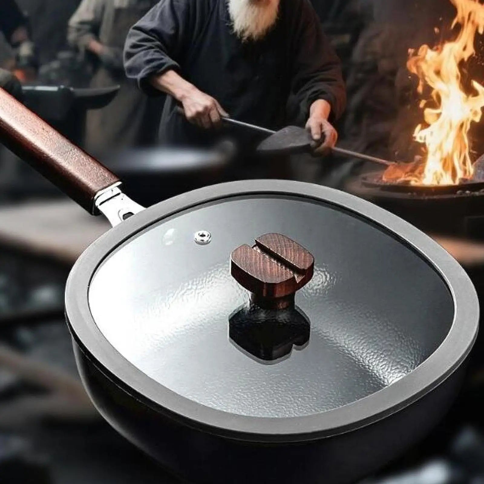 30cm/24cm Iron Flat Bottomed Frying Pan Non Stick Square Pot Stir Fry Pot Household Kitchen Gas Stove Universal Pan Cookware