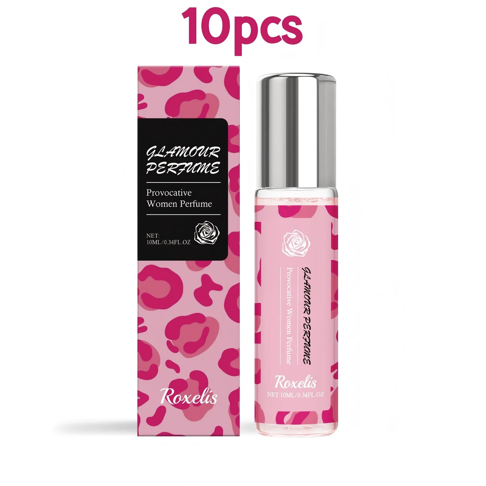 Roxelis 10ml Rose Glamour Perfume Roll-On Elegant Lady Lasting Fragrance Dating Alcohol-Free Refreshing Body Women Charm Perfume