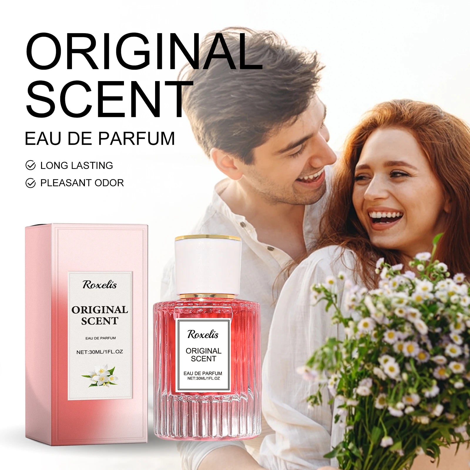 Roxelis Jasmine Women‘s Pheromone Perfume Wrist Ear Neck Natural Lasting Fragrance Exquisite Elegant Feminine Charm Portable