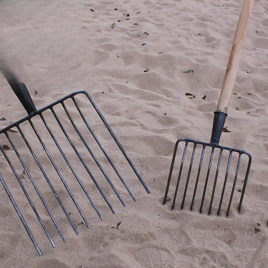 Pitchfork Tool Replacement Head, Agricultural Fork for Garden Tasks 9 teeth Steel Stall Shaving Fork for Lawns Road Maintenance