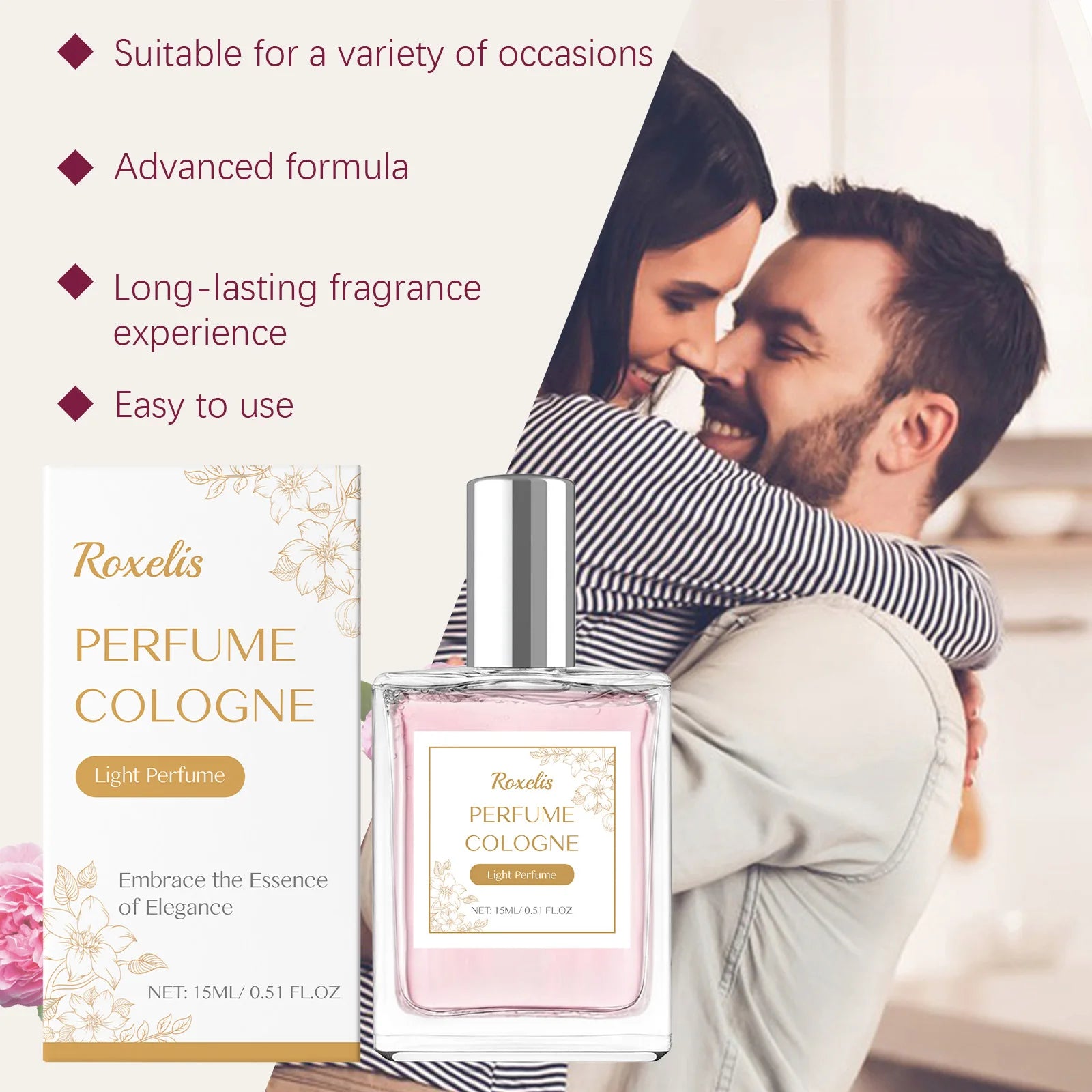 Roxelis 15ml Cologne Charming Perfume Pheromone Long Lasting Fragrance Flirting Dating Elegant Lady Refreshing Body Perfume
