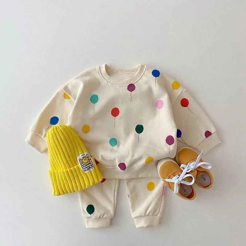 Toddler Baby Clothing Sets For Infant Baby Boys Clothes Set Balloon Sweatshirt+Pants 2pcs Outfit Kids Costume 2024 Autumn Winter