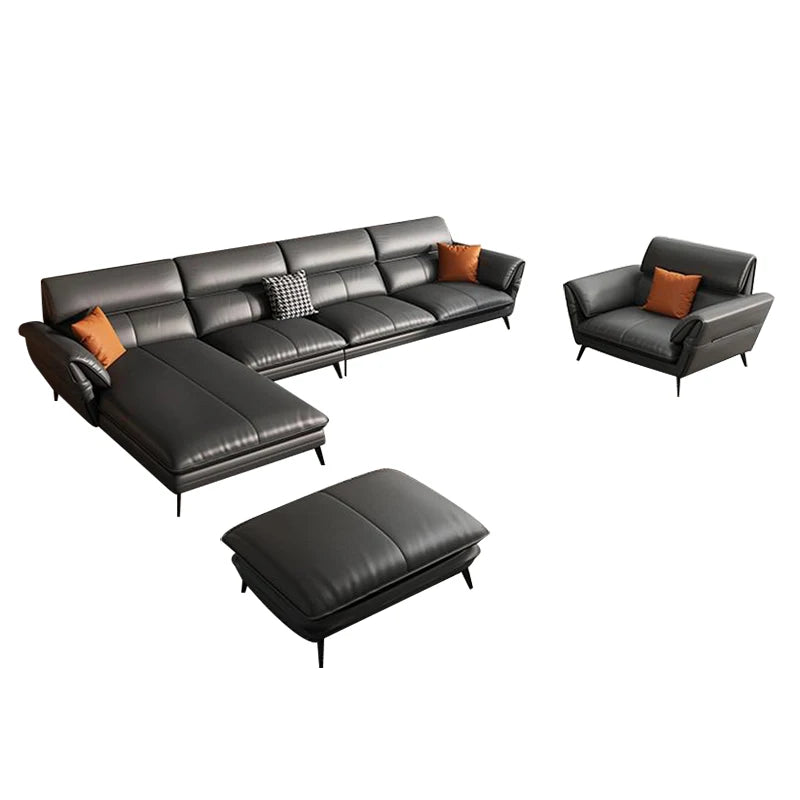 Modern Minimalist Living Room Leather Sofa for Living Room set Combination