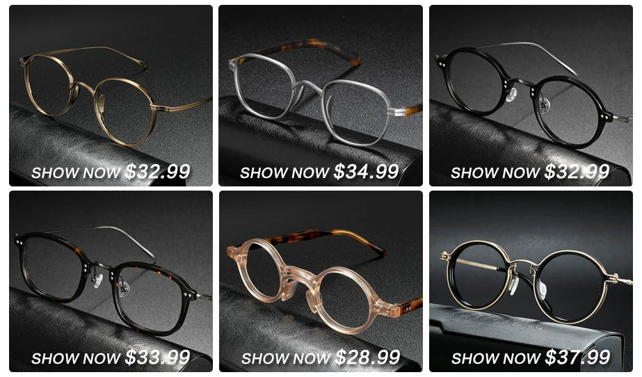 Handmade Acetate Glasses Frame Men Vintage Square Ultra Light Rivet Eyeglasses Frame Women Retro Luxury Brand Designer Eyewear