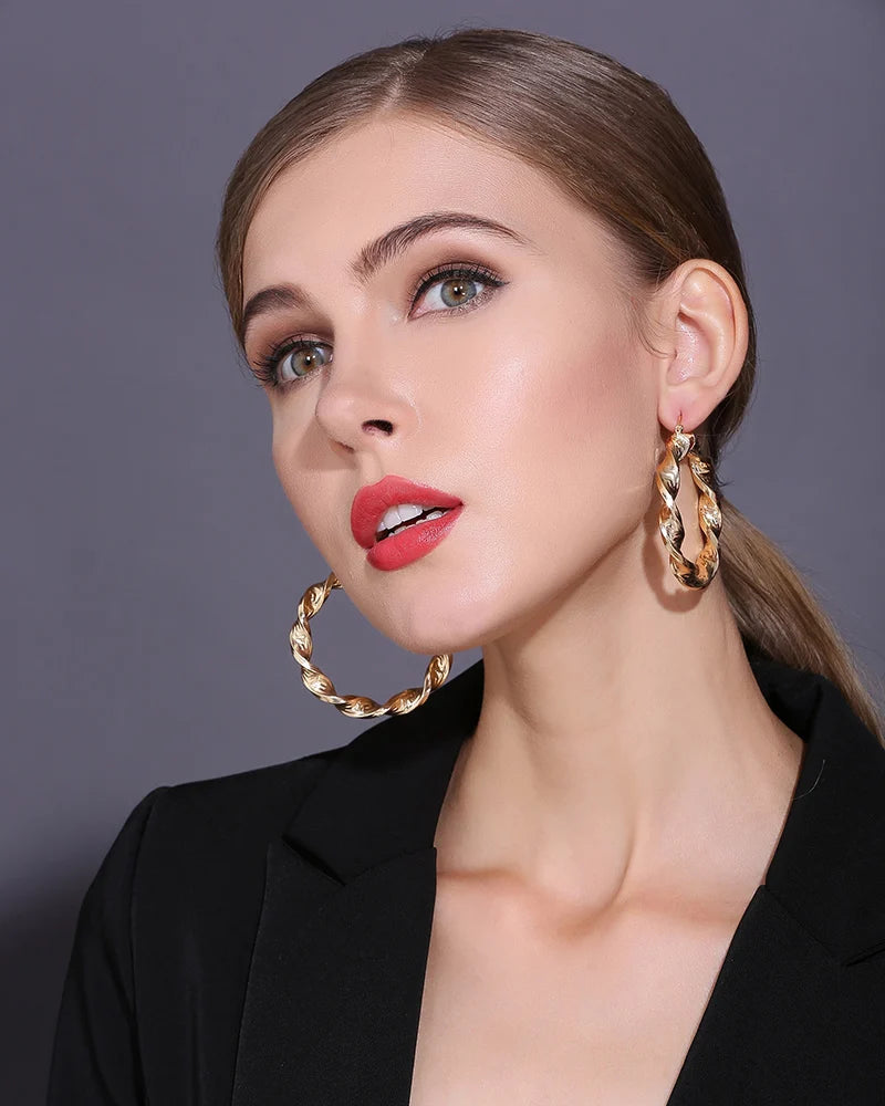 Luxurious Trendy Hoop Earrings for Women Earrings For Gold Ring Farrings Female Hot Style Jewelry Wedding Accessories Gift