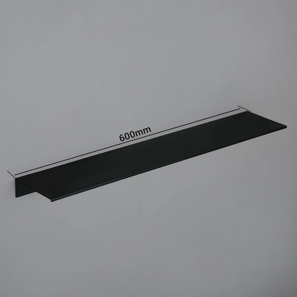 White Black Aluminum Wall Mounted Type Single Tier Multipurpose Bathroom Kitchen Shower Room Toilet Accessories Shelves Rack