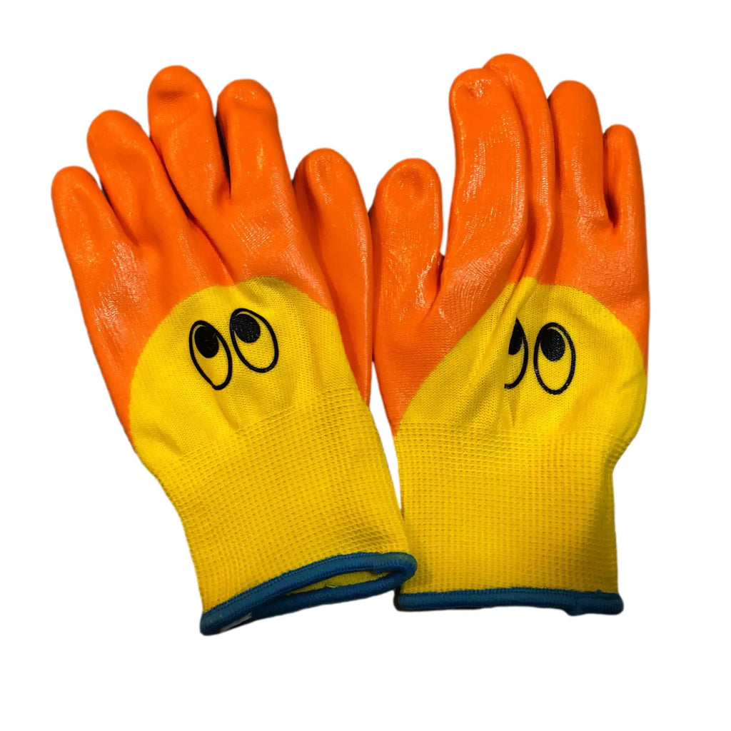 Breathable Gardening Gloves for Kids, Cartoon Animal Gloves, Oil Resistant, Non-slip, Anti-stab Handwork Silicone Nitrile