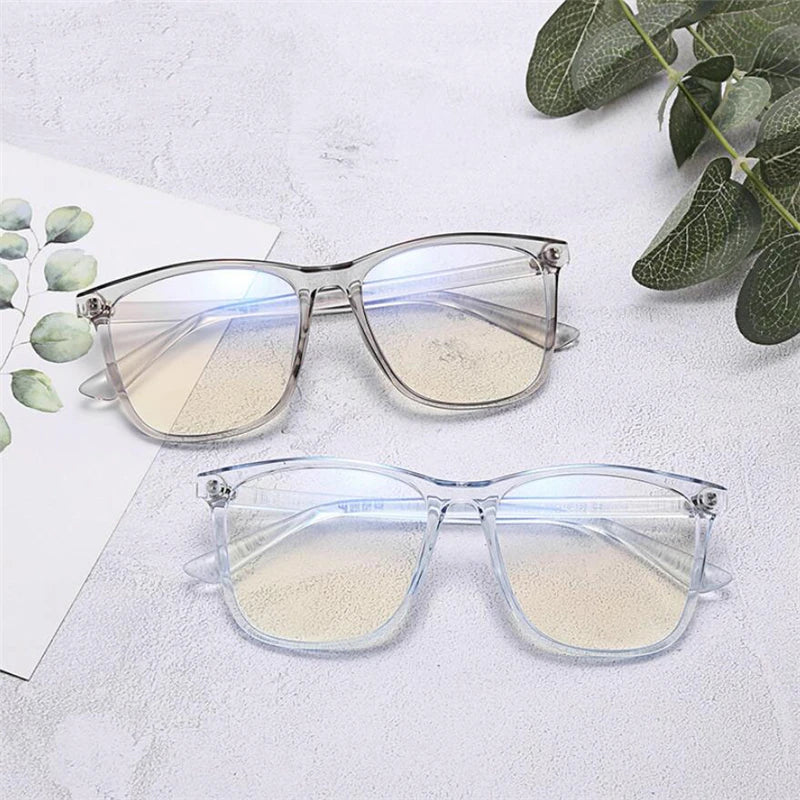 TR90 Big Frame Square Prescription Glasses With Degree Anti Blue Rays/Photochromic/Shortsighted/Hyperopia Progressive Eyeglasses