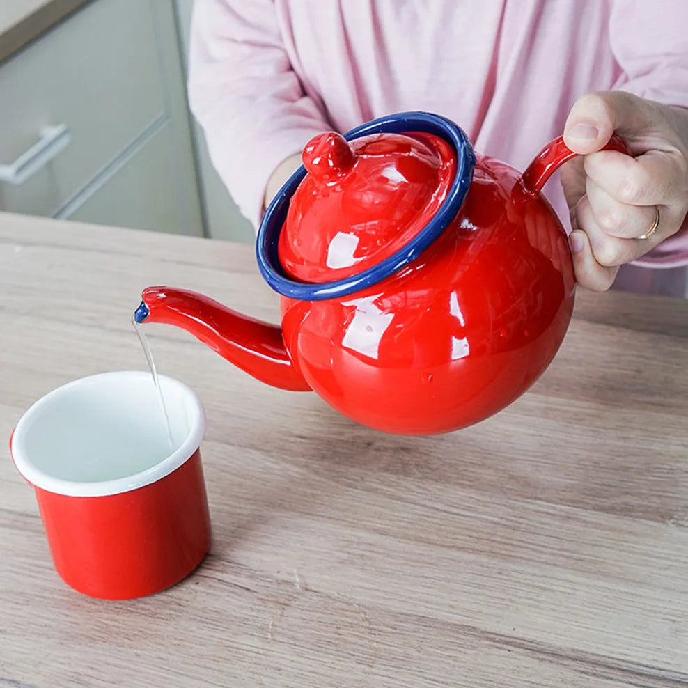 1.1L, Enamel hand brewing coffee pot,  Japanese style large capacity cold kettle, Narrow mouth oil can for kitchen, Coffee tool