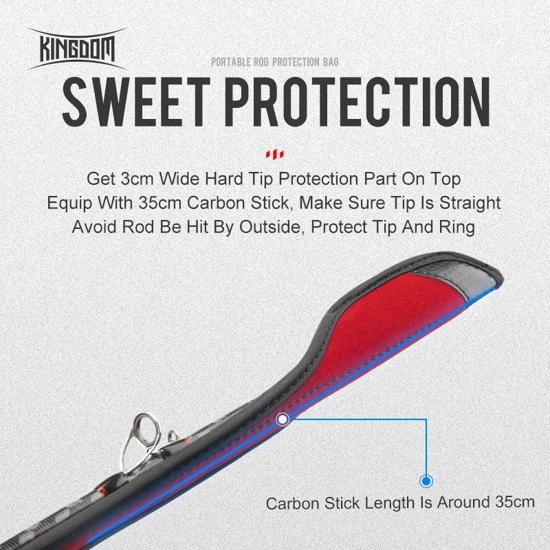 Kingdom Spinning Fishing Rods 102cm-152cm Casting Rod Protection Rope Length Adjustable For Protection Rods Cap Pole Storage Bag