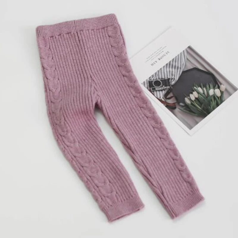 Infant Baby Boys Girls Knit Base Shirt Long Sleeve Top + Pants Clothing Sets Autumn Winter Kids Pure Color Boy Girl Suit Clothes