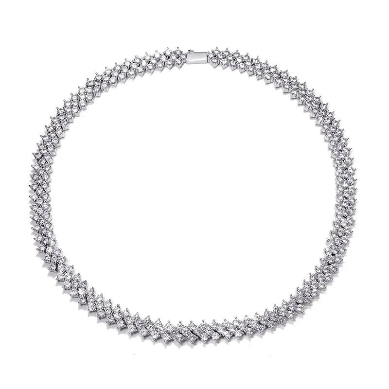 Hip Hop 10MM Bling Iced Out Rose Tennis Chain CZ Copper Setting AAA+ Cubic Zirconia Stones Chain Gold For Men Women Jewelry