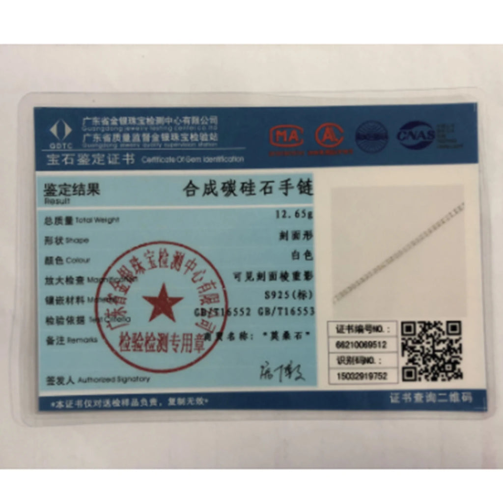 TUHE Unisex Moissanite Tennis S925 Necklace VVS1 Moissanite Tennis Chain S925 Silver For Men Women Gift Pass Diamonds Test