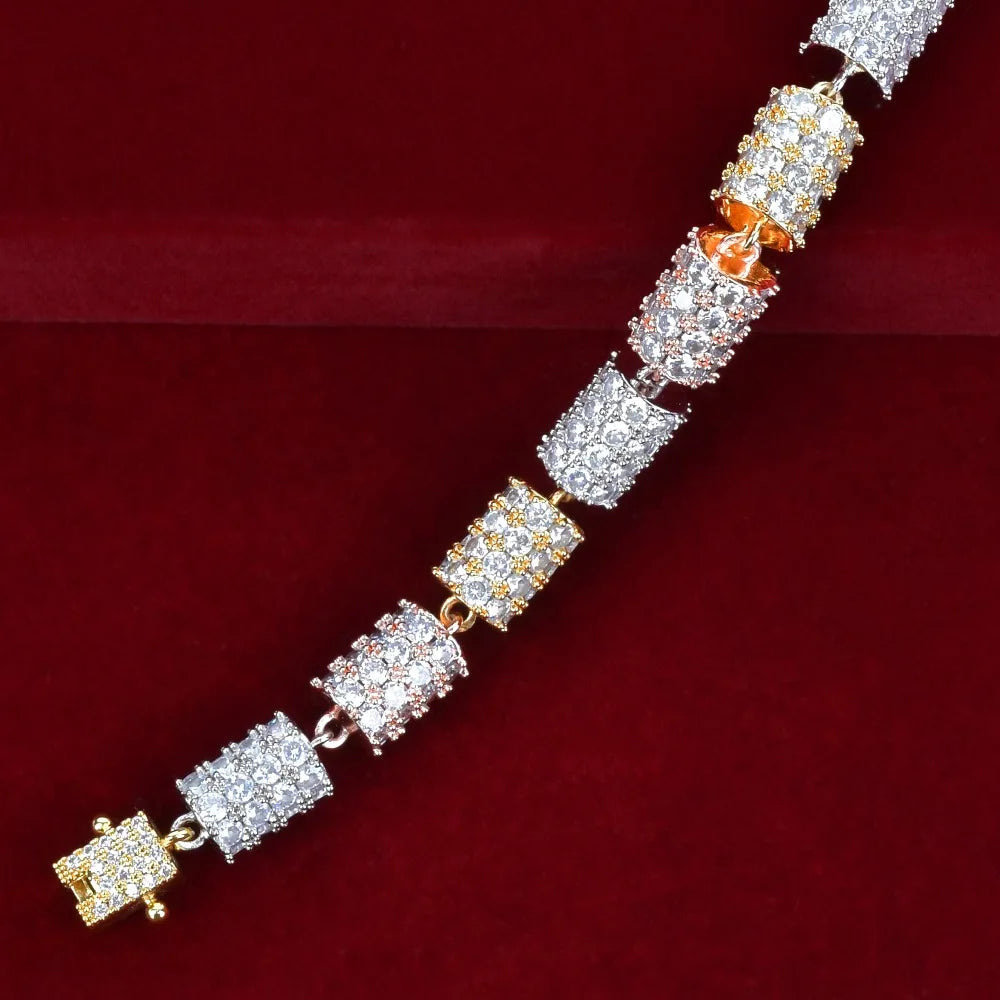 Colorful Link Necklace Chain For Women Hip Hop Jewelry Gold Color Copper Rock Street Charms