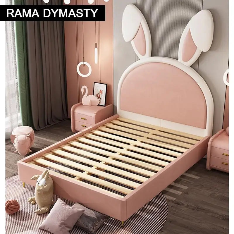 Children Beds Animal beds girls bedroom Furniture solid wood frame girls bed chambre bebe soft beds rabbit beds