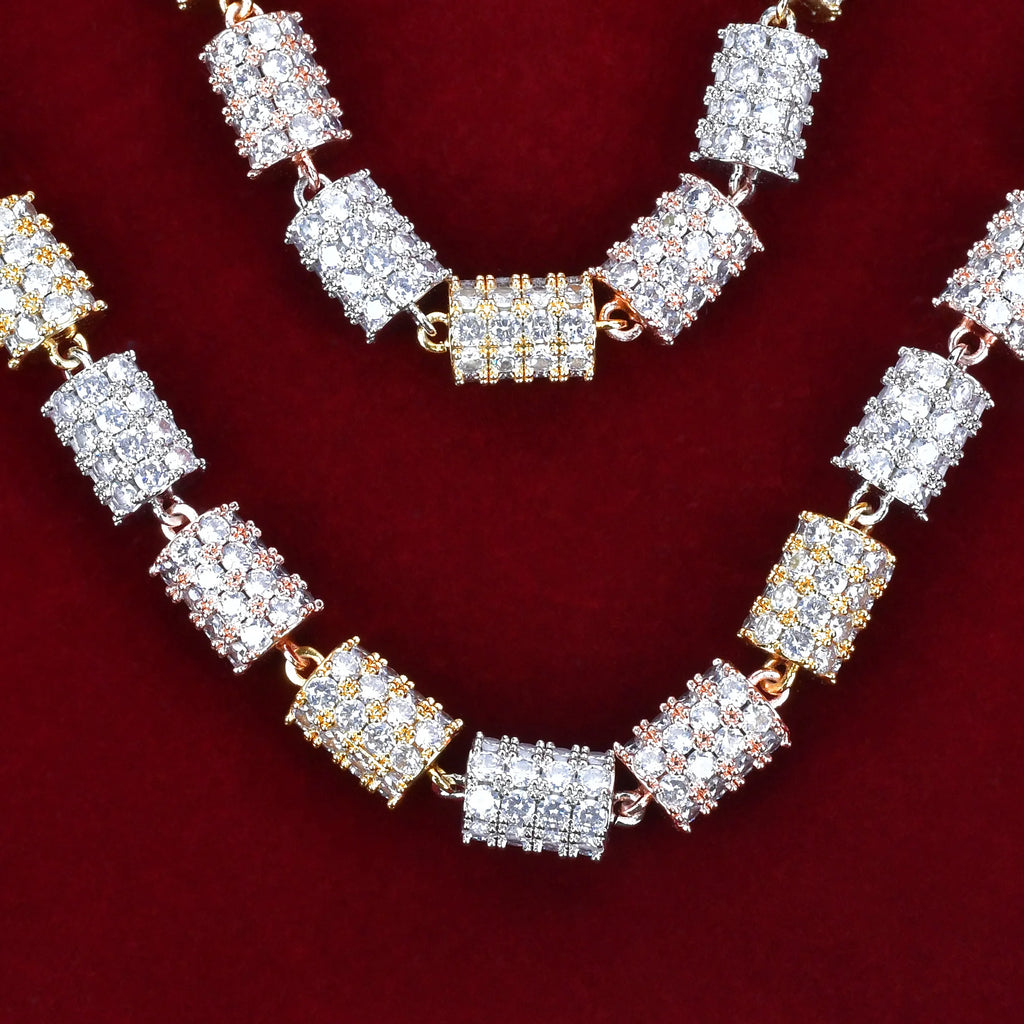 Colorful Link Necklace Chain For Women Hip Hop Jewelry Gold Color Copper Rock Street Charms