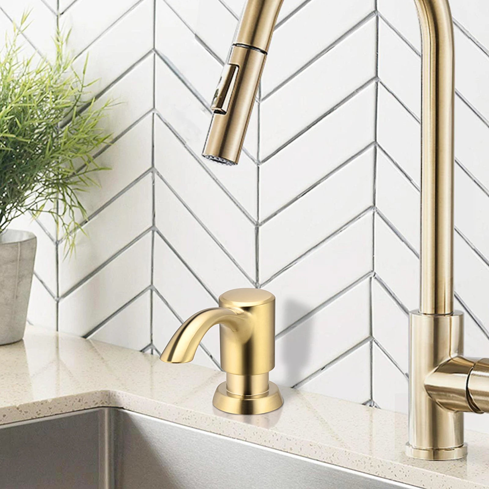 Samodra Nickel Soap dispenser Black Kitchen sink Counter Liquid Soap Dispenser Bottle kitchen accessories 360ml  Built in Pumps