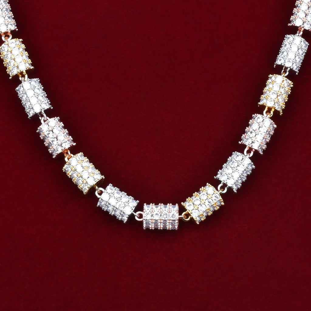 Colorful Link Necklace Chain For Women Hip Hop Jewelry Gold Color Copper Rock Street Charms