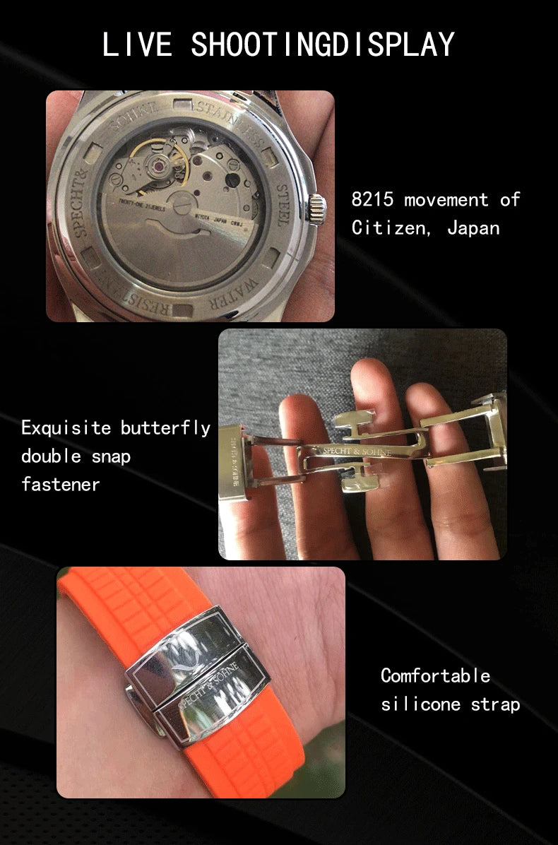 Specht&Sohne Mens Watches 2025 Mechanical Automatic Watch For Man Miyota 8125 Movt Steel Rose Gold Waterproof  Relogio Masculino