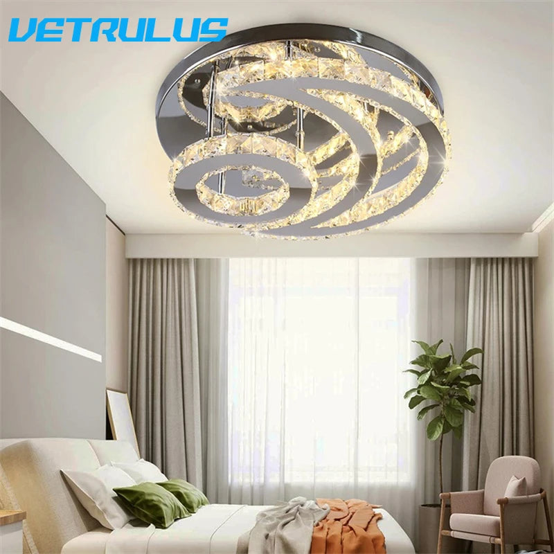 Modern Crystal Ceiling Lamps Chandelier Living Dining Room Home Decorative Led Light Nordic Indoor Lighting Fixtures Bedroom