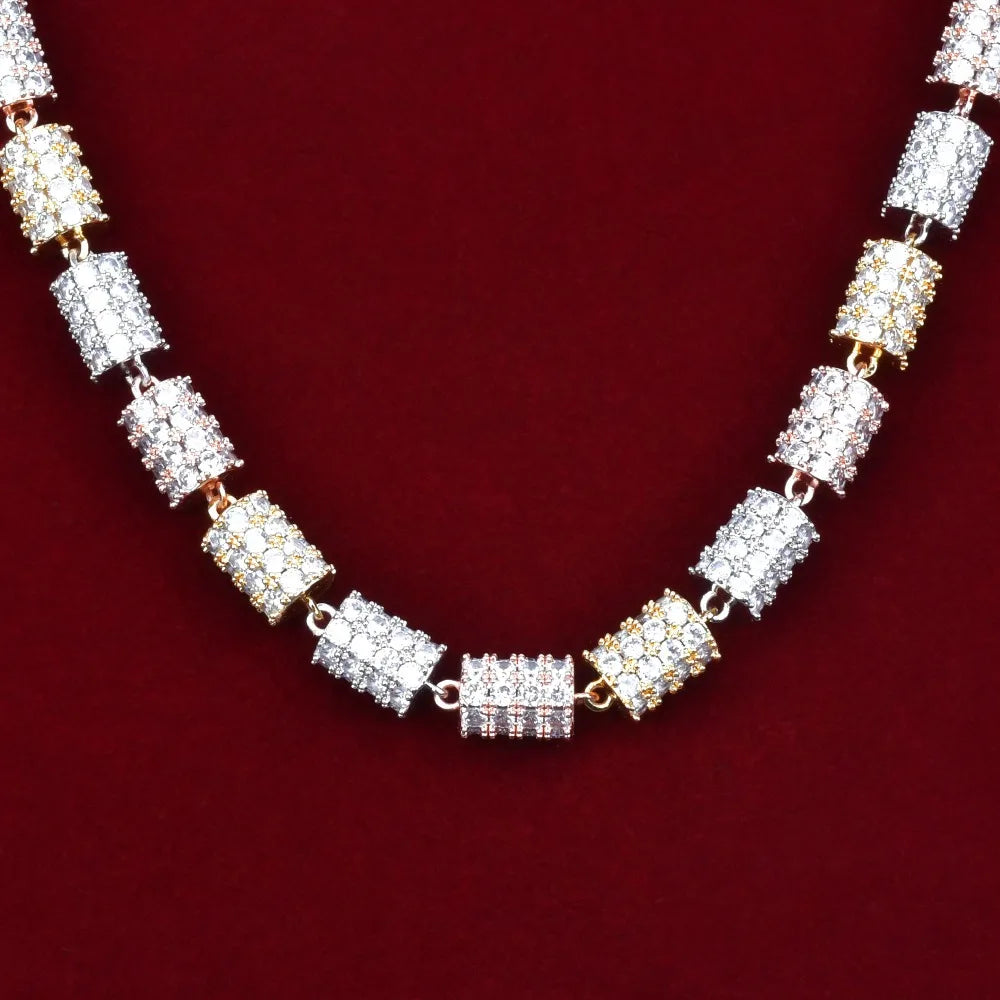 Colorful Link Necklace Chain For Women Hip Hop Jewelry Gold Color Copper Rock Street Charms