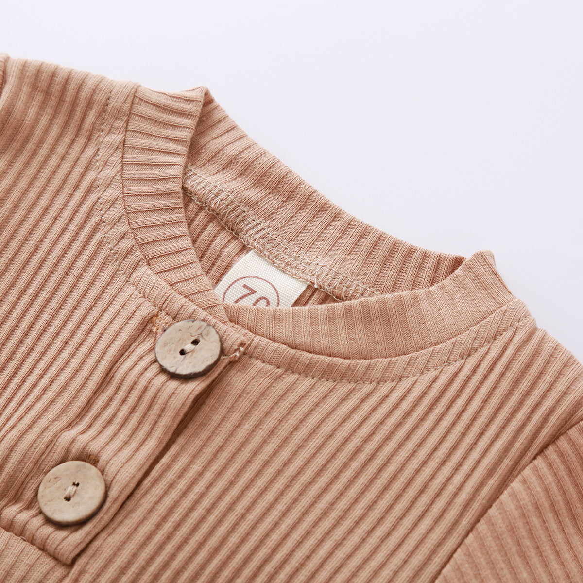 Infant Baby Knit Outfits Suits Buttons O-neck Ribbed solid clothes Long Sleeve Bodysuits Romper Top + Elastic Long Pant