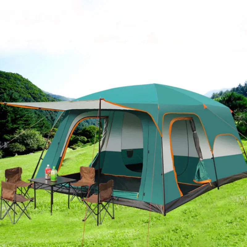 Outdoor Tent Big Space Camping Outing Two Bedroom Tent Ultra-large Hight Quality Waterproof Camping Tents 5-8 Persons Supplies
