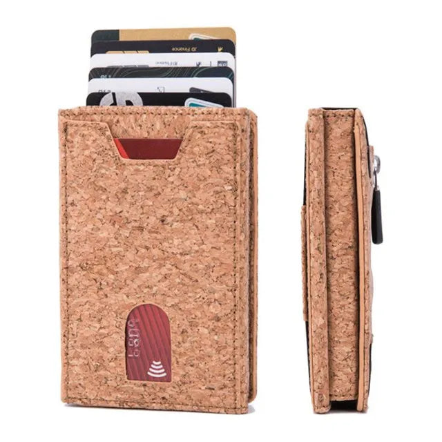 Zciti PU Leather Wallet Multifunctional Men Clutch Carbon Fiber Card Holder RFID Blocking Case Metal Box Female Bag Card Holder