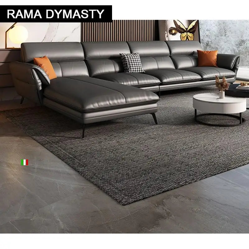 Modern Minimalist Living Room Leather Sofa for Living Room set Combination