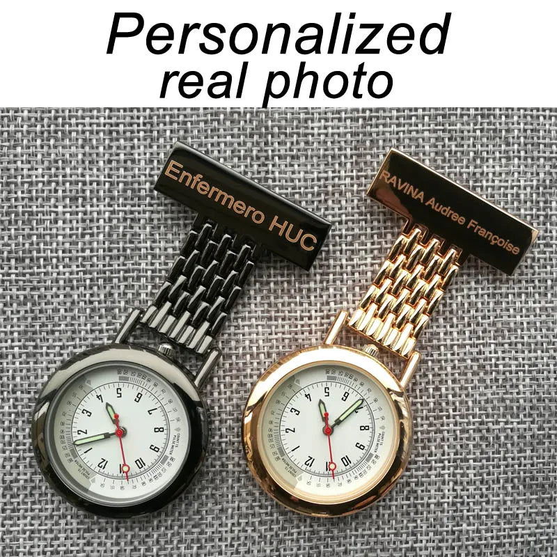 Personalized Your Name Logo Nurse Watch Hanging Medical Healthcare Gift Pocket Watch Men Women Quartz Doctor Midwife Fob Watch