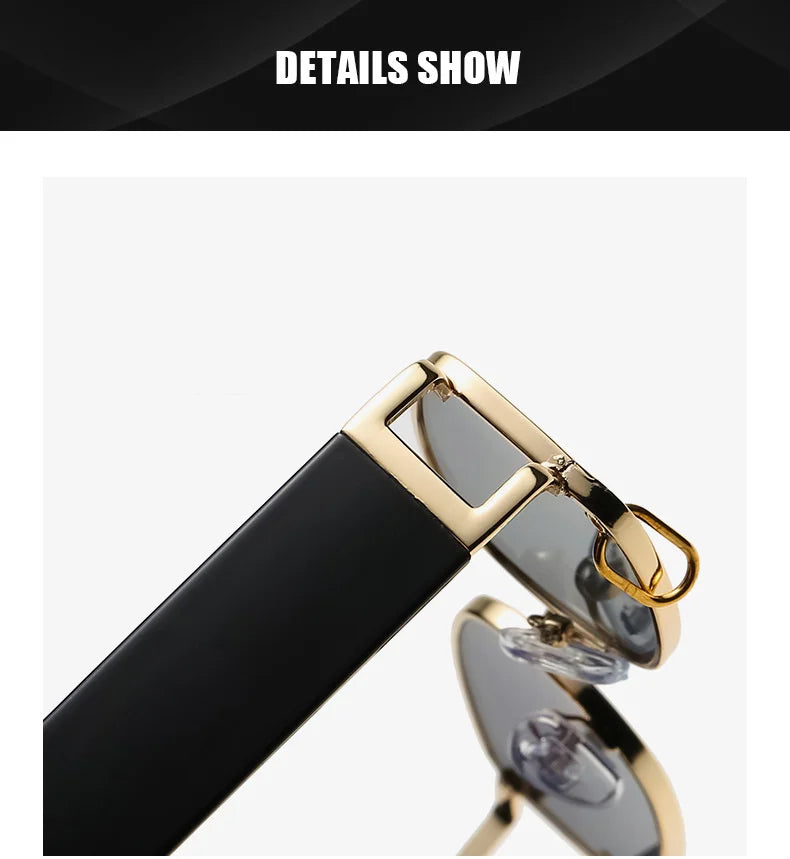 Fashion Punk Square Sunglasses Women Luxury Brand Small Frame Sun Glasses Female Rectangle Metal Mirror Oculos De Sol Feminino