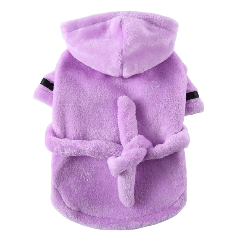 Dog Bath Robe After Bath, Quick Dry Absorbent Towel Robe with Belt for Small Medium Dogs Cats, Post Bath Drying Pet Accessories
