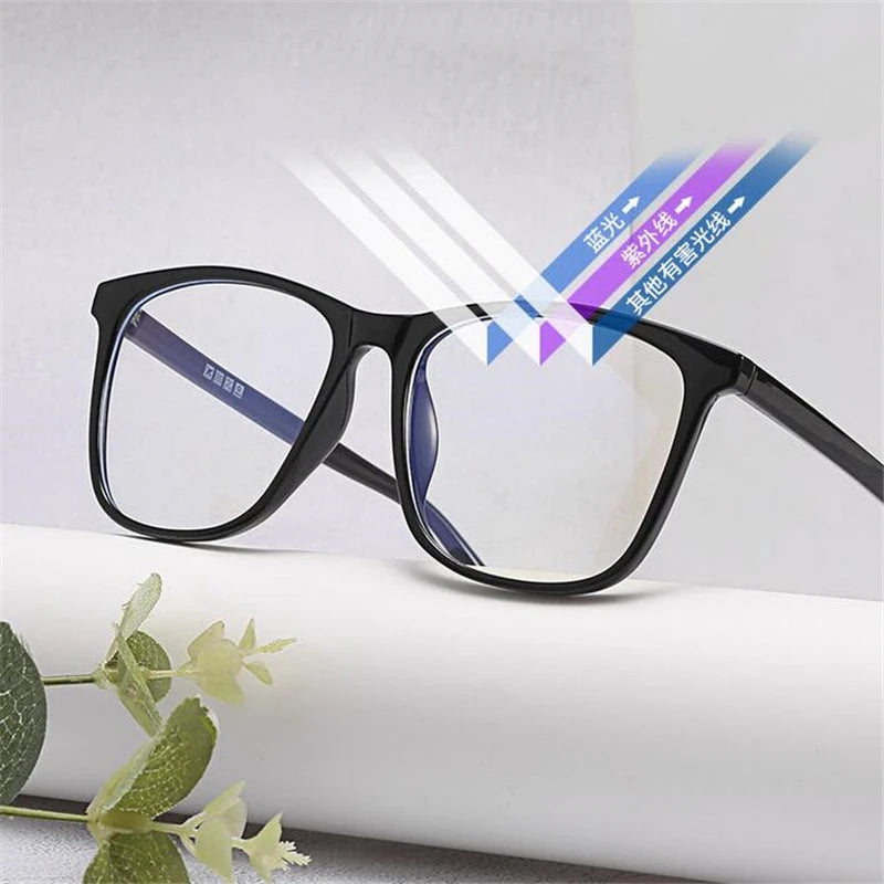 TR90 Big Frame Square Prescription Glasses With Degree Anti Blue Rays/Photochromic/Shortsighted/Hyperopia Progressive Eyeglasses