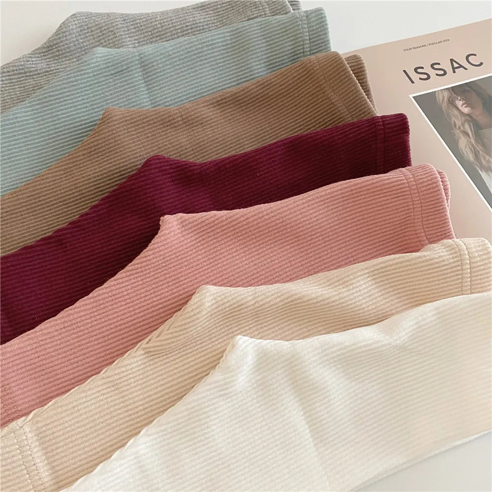 Facejoyous Autumn Baby Girl Legging Cotton Baby Boys Ribbed Leggings Striped Kids Pants Children Casual Trousers