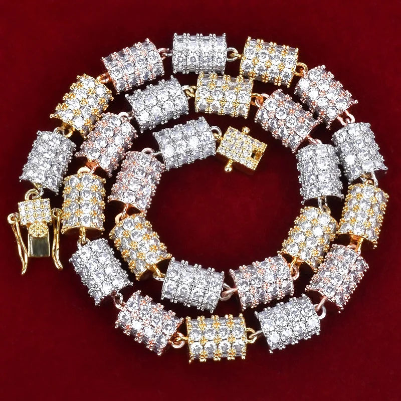 Colorful Link Necklace Chain For Women Hip Hop Jewelry Gold Color Copper Rock Street Charms