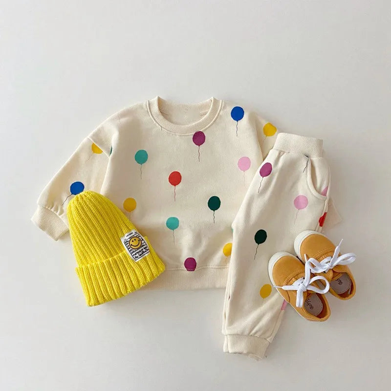 Toddler Baby Clothing Sets For Infant Baby Boys Clothes Set Balloon Sweatshirt+Pants 2pcs Outfit Kids Costume 2024 Autumn Winter
