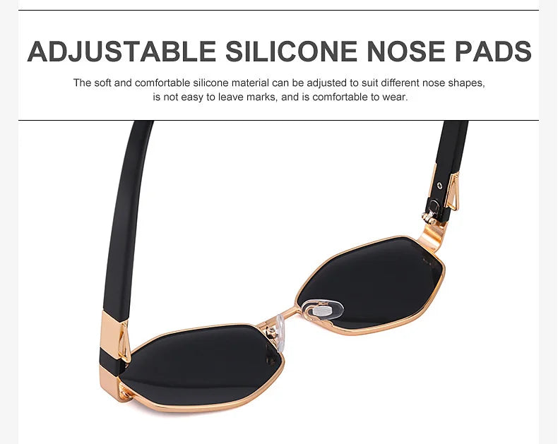 Sexy Small Frame Hexagon Sunglasses Women With Chain 2025 Luxury Brand Designer Punk Sun Glasses For Ladies Shades Gafas De Sol