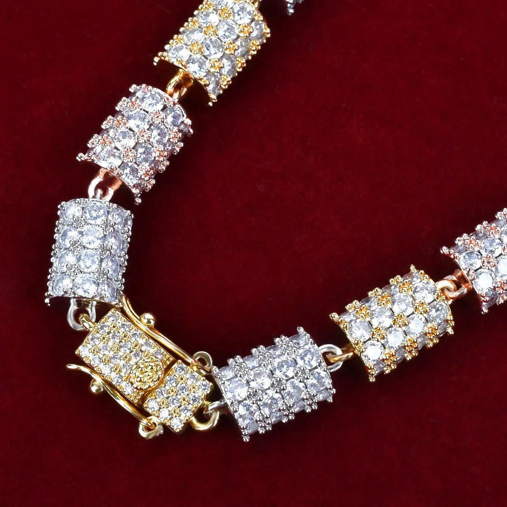 Colorful Link Necklace Chain For Women Hip Hop Jewelry Gold Color Copper Rock Street Charms