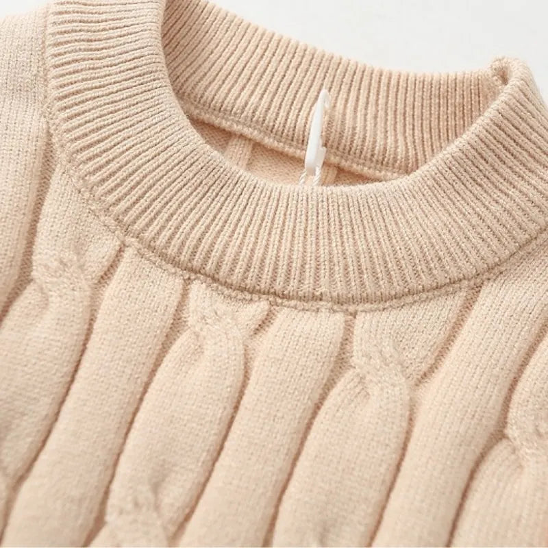 Newborn Baby Girl Boy Knitted Clothes Set Sweater+Pant 2PCS Cotton Infant Toddler Knitwear Pullover Clothing Sets Outfit 0-2Y